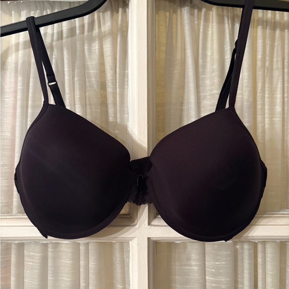 38D Nordstrom Black Underwire Padded Back Closure Demi Bra